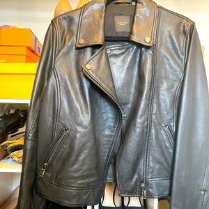 NWOT Max Mara Black Lamb Leather Jacket Size 12